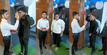 Welcoming students for alumni meet at our english study center laxmi nagar